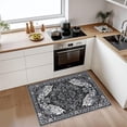 thumbnail image 2 of Jamfeel Washable Entry Rug Floral Print Washable Carpet 2x3 Small Rugs Entryway Kitchen Bedroom, Black, 2 of 5