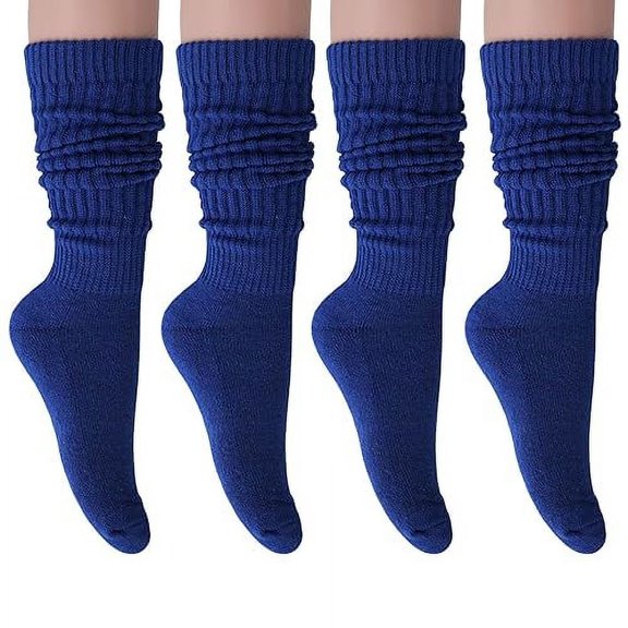 Long Slouch Scrunched Knee Socks 4 Pairs Shoe Size 5 to 10