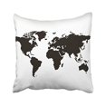 thumbnail image 1 of RYLABLUE Black And White World Map Contour Pattern Decorative Pillowcases With Hidden Zipper Decor Cushion Covers Two Sides 18x18 inches, 1 of 1
