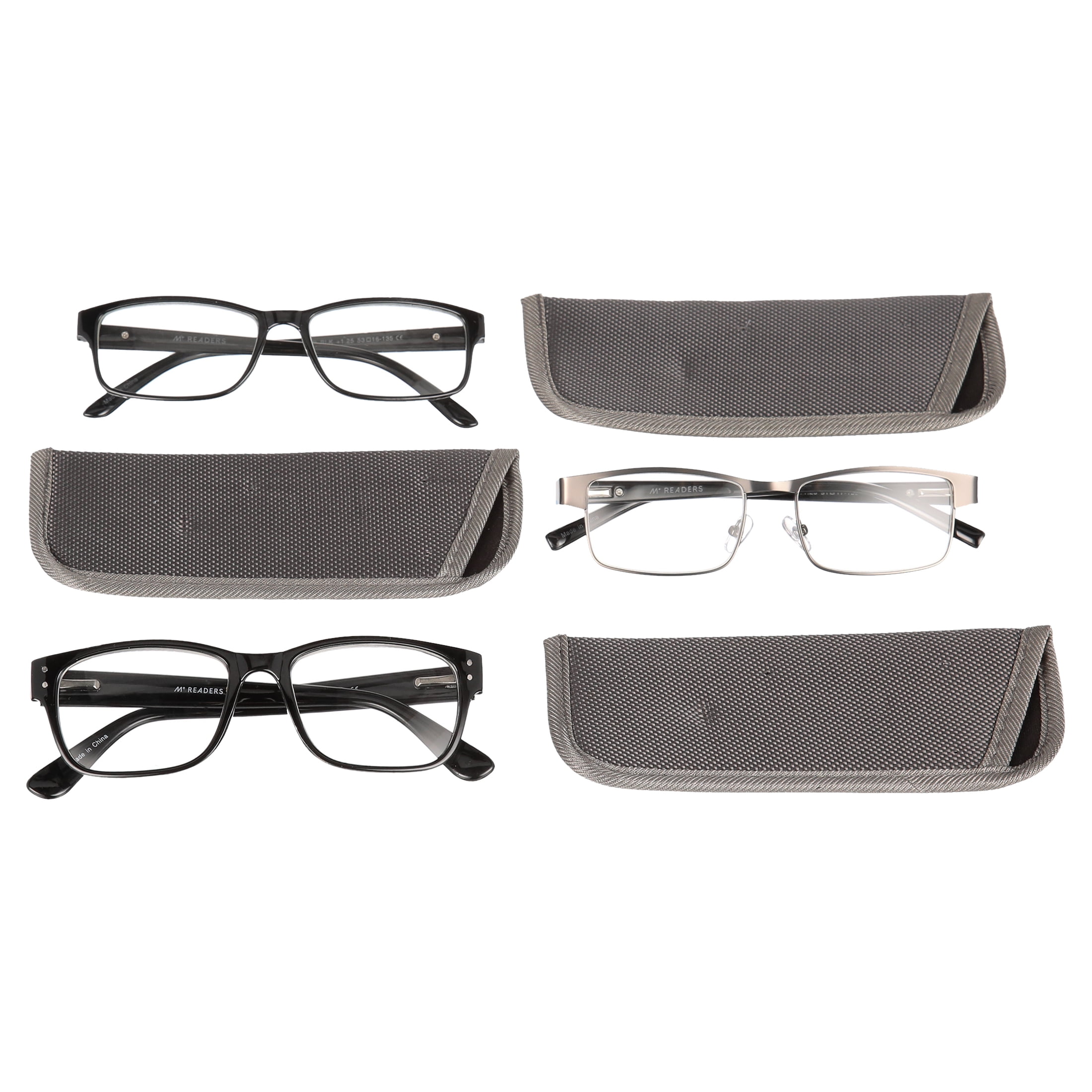 M+ Men's 3-pack Reading Glasses - Oliver/Birch/Frazier +1.75