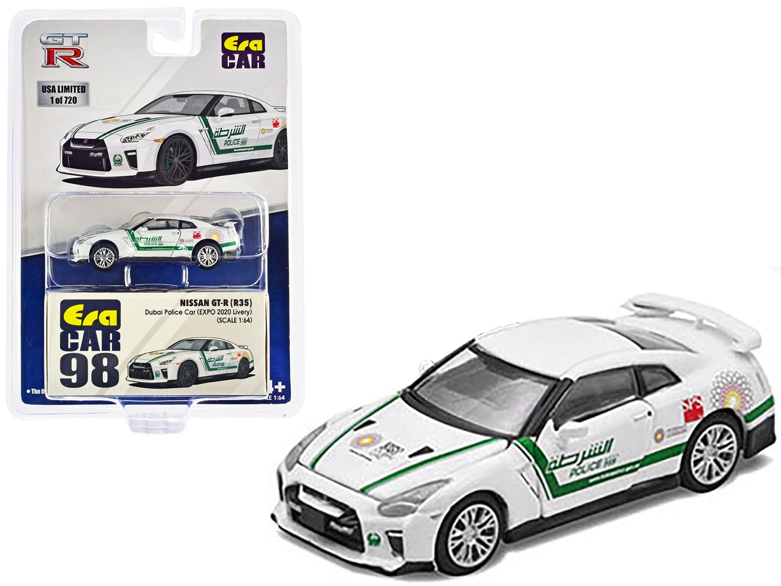 ミニカー EraCAR NISSAN GT-R 50th Anniversary Nissan GT-R (RHD) Bayside Blue with White Stripe 