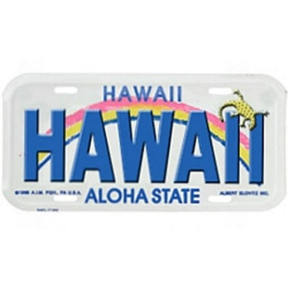 Souvenir Hawaii License Plate - Embossed 6x12 In