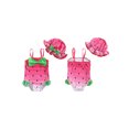 thumbnail image 2 of BemeyourBBs Toddler Baby Girl Swimsuit Infant Bathing Suit One-piece Swimsuits With Sun Hat Set Strawberry Bow Rash Guard Spaghetti Strap Swimwear Summer Beach Wear, 2 of 9