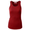 thumbnail image 1 of MBJ Womens Casual Basic Soft Active Fitted Rib U Neck Tank Top ( S - XL ), 1 of 4