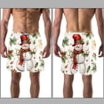 thumbnail image 3 of luoweisi Men's Beach Shorts Quick Dry Swim Trunks with Mesh Lining Christmas Snowman M, 3 of 5
