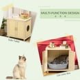 thumbnail image 4 of PawHut Cat Litter Box Enclosure with Soft Cushion, Indoor Cat Washroom Storage Bench End Table with PE Rattan Trim, Magnetic Doors, Easy Assembly, Oak, 4 of 10