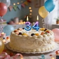 thumbnail image 7 of Gradient Glitter Birthday Candles Numbers Cake Candles For Anniversary Party, 7 of 7