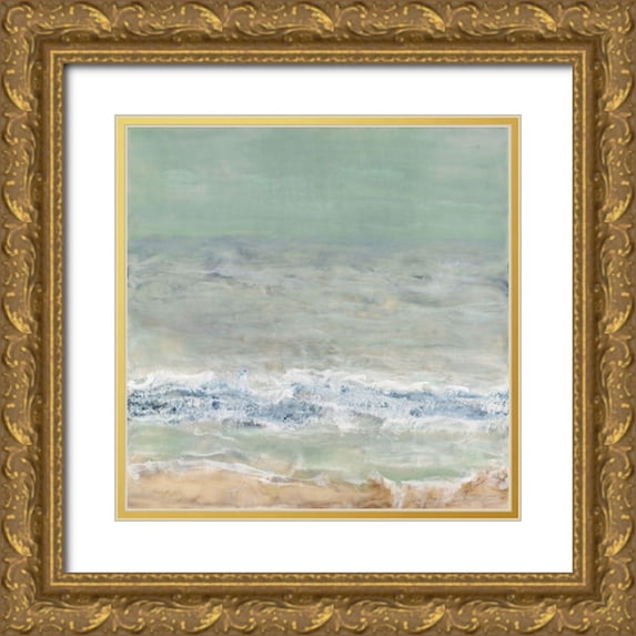 Shanti, Shima 15x15 Gold Ornate Wood Framed with Double Matting Museum Art Print Titled - Coming Ashore I