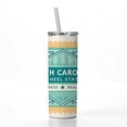 thumbnail image 2 of North Carolina NC Tar Heel State Progress Beauty Travel Vacation Stamp 20oz Insulated Water Bottle Skinny Tumbler Includes Straw, 2 of 7