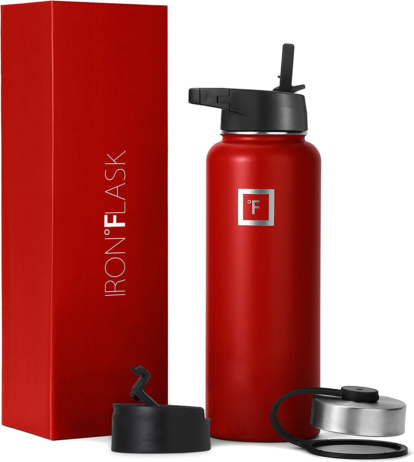Iron Flask 40oz Wide Mouth Sports Water Bottle - 3 Lids, Leak Proof, Double  Walled Vacuum Insulated : Target