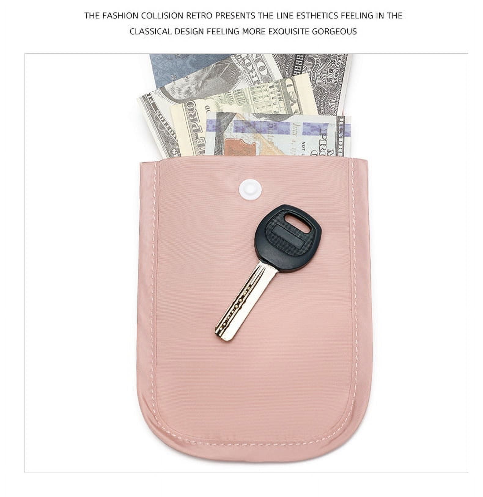  Travel Bra Wallet for Women, Hidden Bra Wallet Pickpocket  Proof Under Clothes Money Belt Pouch Secret Travel Wallet for Money  Valuables (Black, Nude)