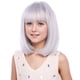 thumbnail image 3 of Peluca PATTNIUM Grey Bob para niñas y niños, pantalones cortos Bob Grey con flequillo, 3 of 7