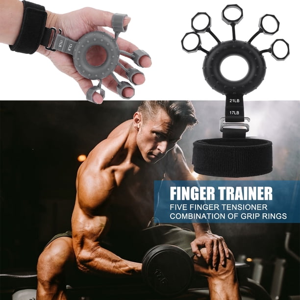 Ejercitador extensor de dedo pinza de dedo de silicona para terapia entrenamiento de fuerza
