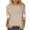 Beige, variant on Short Sleeve Round Neck Printed T Shirt Casual Three Quarter 3/4 Sleeve Halloween Tee Top