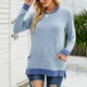 thumbnail image 4 of Camisas Para Mujer Cuello Redondo Color A Juego Bolsillo Recreativo Manga Larga Tops Odeerbi ODB129184, 4 of 7