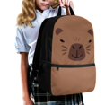 thumbnail image 3 of Uourmeti Brown Bear Face Design Backpack for Students, 17 Inch Durable Personalized Daypack for Shopping School, 3 of 6
