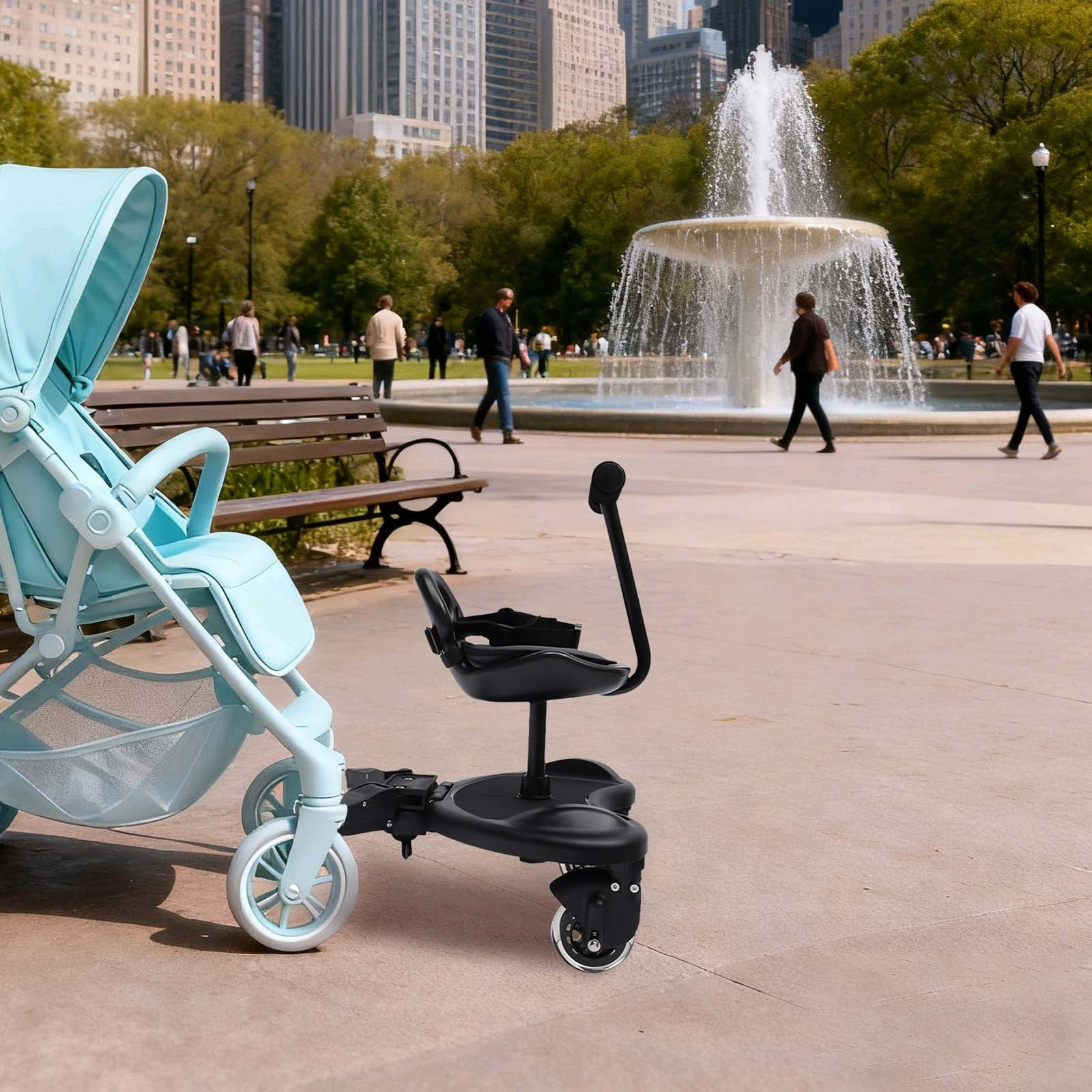 Miumaeov Universal 2-in-1 Stroller Board,Buggy Board Suitable for 2 to 6 Years 25 Kg Maximum Load,Toddler Stroller Attachment Step Stand Ride-On Pedal