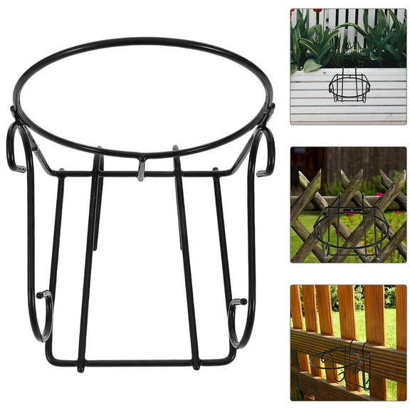 OUNONA Vintage Gazing Globe Stand Reflective Ball Display Black Wall Mount for Garden 1Pack