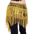 thumbnail image 6 of Women's Fringed Sequins Belly Dance Skirt, Sparkly Tie Side Tassel Hip Scarf Wrap for Rave Festival Disco Party, 6 of 6