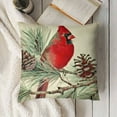 thumbnail image 3 of SHANXI I Am Always with You Cardinal Red Birds Decorative Throw Pillow Cover Pine Cones Berry Cushion Case Decor, Winter Holiday Memorial 24x24in, 3 of 5