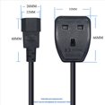 thumbnail image 2 of 3X IEC320 C14 to UK BS1363A Outlet Socket,IEC C14 Male Plug to UK 3Pin Female Socket Power Adapter Cable (0.),3 x C14 to UK Outlet socket Power Cord,Black, 2 of 10