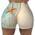 thumbnail image 2 of Honeii Starfish On The Sand Beach Print Women's Workout Shorts, Gym Shorts for Active Wear, Sports Shorts,Women's Running Shorts,Quick Dry Athletic Shorts-Large, 2 of 8