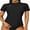 Black-Crew Neck, variant on Charmo Womens Shorts Sleeve Swim Shirts UPF 50+ Sun Protection Rashiguard Hiking Runing Shirt Tops