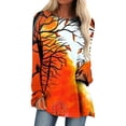 thumbnail image 2 of Costumes d'Halloween pour Femmes 2023 en Liquidation T-Shirts Oversize Col Rond Imprimé Halloween Manches Courtes T-Shirt Blouse Tops, 2 of 5