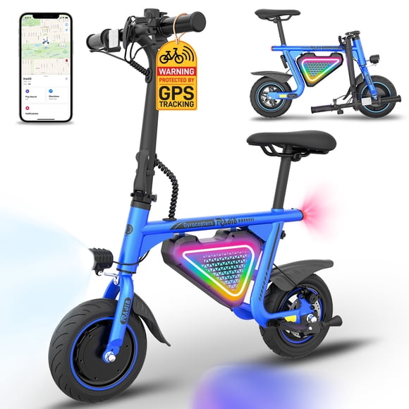 Gyrocopters Radi8 Electric scooter (Blue) | UL 2272 approved | 25 km Range | 25 km/h Speed | Rear Disc Brakes | LED Lights | LCD Display