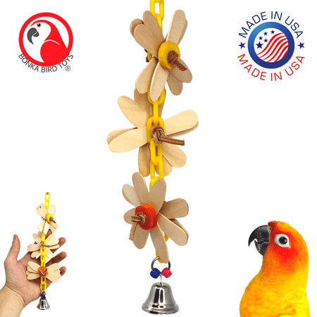 Bonka Bird Toys 3656 Sticky Chain Small Medium Chew Bell Bird Toy