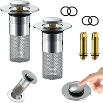 Bathroom Sink Stopper Hair Catcher, Pop Up Sink Drain Filter with Removable Stainless Steel Filter Basket Hair Catcher, for US Bathroom Sink Stopper Replacement, Bathroom Sink Drain Strainer