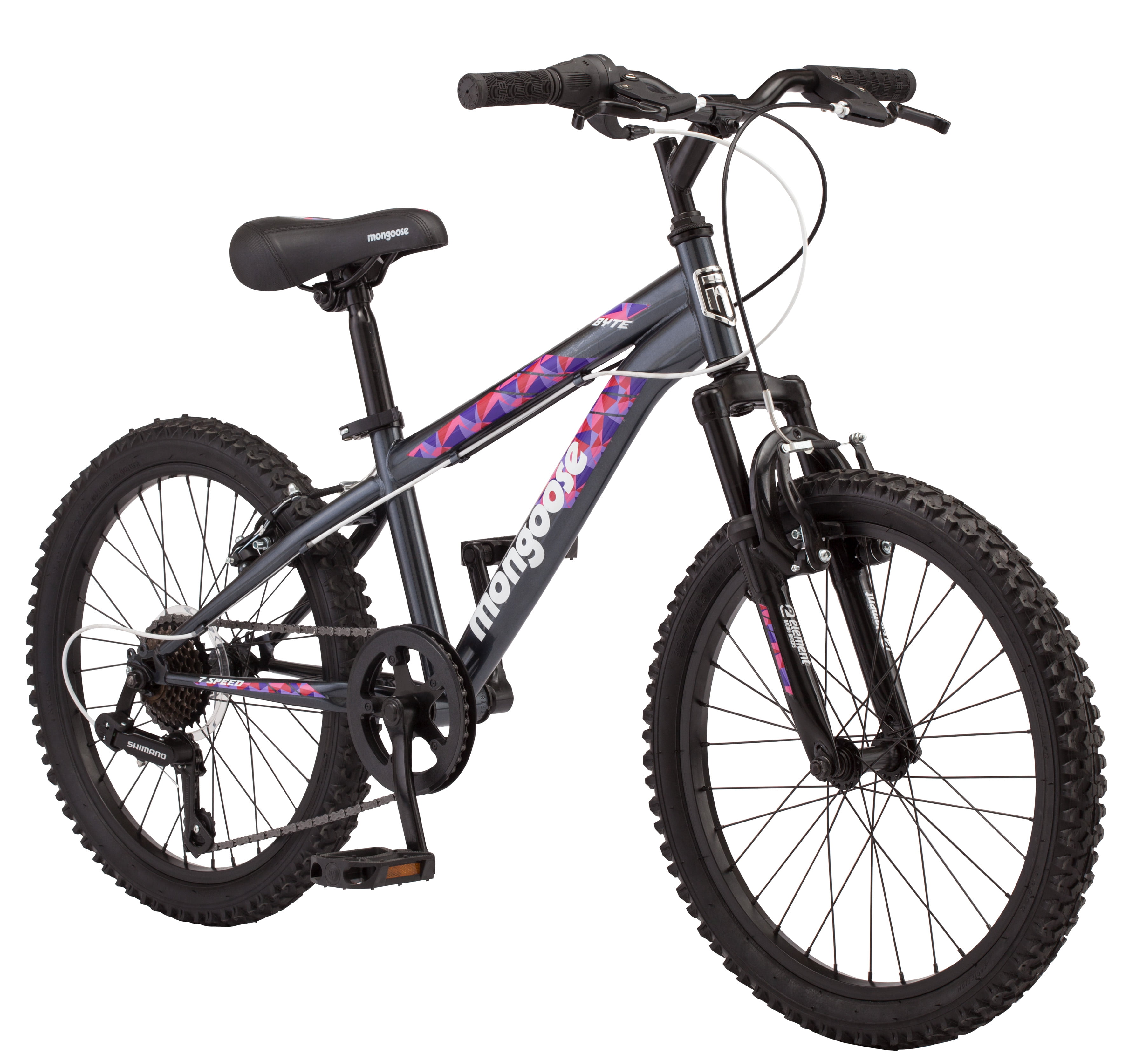 Mongoose Byte Mountain Bike, 20inch wheels, 7 speeds, girls frame
