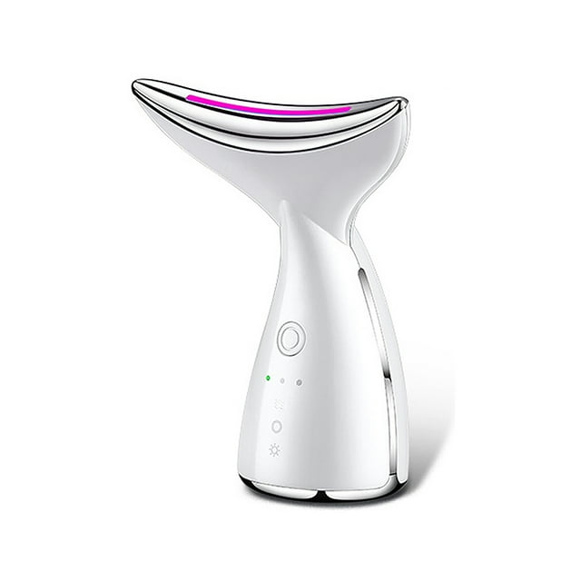 Outil de Massage Chauffant et Vibrant pour le Cou, 3 Modes, pour Femmes et Hommes, Anti-Âge, Élimination des Rides et des Ridules, Instrument de Beauté Blanc