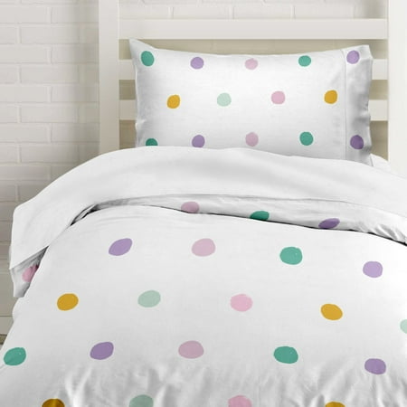Twin Duvet Covers For Kids Where The Polka Dots Roam Twin Colorful Polka Dots Duvet Cover Set with 1 Pillowcase for Kids Bedding - Double Brushed Microfiber (68