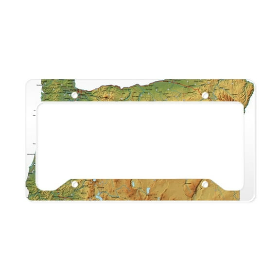 CafePress - Oregon Map License Plate Holder - Aluminum License Plate Frame, License Tag Holder