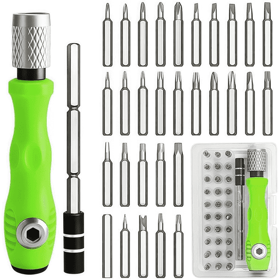 32-in-1 Magnetic Precision Screwdriver Set with Star, Torx, Phillips, Slotted, Hex Bits - Mini Repair Tool Kit for Glasses, Laptop, Phone, Watch, Toys,Jewelry, Computers