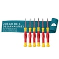 thumbnail image 4 of Juego de 6 desarmadores dieléctricos de precisión rojo, 4 of 6