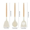 thumbnail image 3 of Gnmfd 3-Piece Silicone Cooking Utensils Set with Wooden Handle, Heat Resistant Spatula Soup Ladle, Non-Stick Kitchen Tools for Frying Baking Cooking, Home Chef Essentials with Hanging Hole, 3 of 6