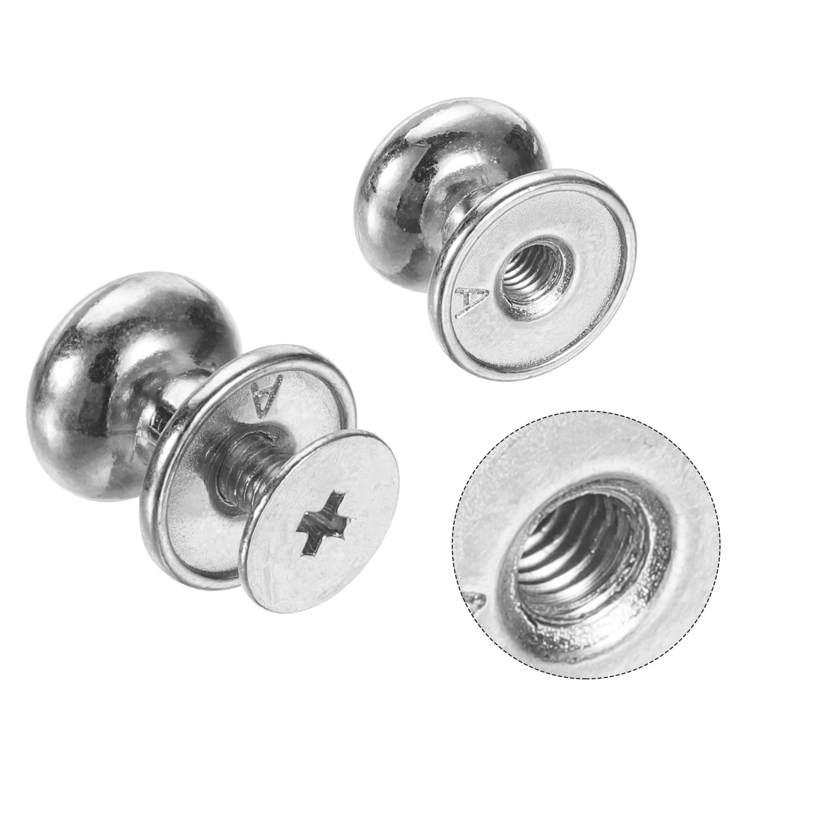 Unique Bargains Mini Round Knobs Small Drawer Pulls for Cabinets 0.38" x 0.4" Silver