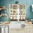 thumbnail image 4 of Rustic Floral Kitchen Curtains Daisy Farmhouse Vintage Flower Inspirational Small Short Cafe Window Curtains Wooden Country Quotes Living Room Tier Window Treatment Drapes 28x39 Inch, 4 of 6