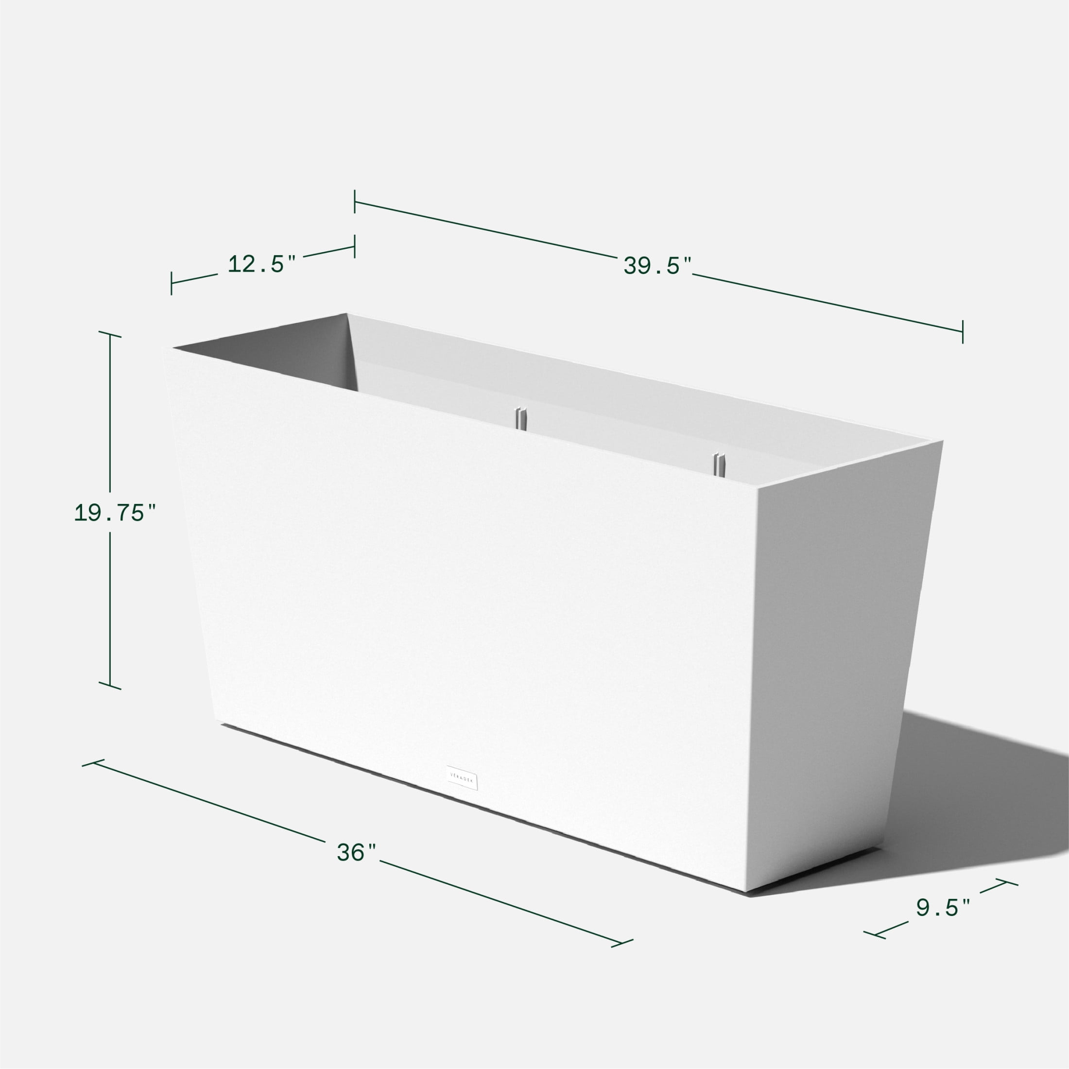 Veradek Pure Series Midori 39" Plastic Planter - White