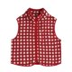 thumbnail image 1 of Women's Plaid Polar Fleece Vest Sleeveless Cardigan Turtleneck Zipper, 1 of 5
