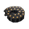 thumbnail image 1 of Fielect Portacables de cadena de arrastre tipo abierto con conectores de extremo R55 25X57mm 1 metro de plástico para máquinas enrutadoras CNC eléctricas negro con puntos amarillos 1 pieza, 1 of 5