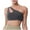 Dark Gray Sports Bras, variant on Plus Size One Shoulder Bras for Women,High Impact Wireless Breathable Push Up Everyday Bras
