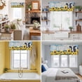 thumbnail image 5 of Cow Sunflowers Valance Curtain for Windows Yellow Flower Bee Farm Animal Oil Painting Rod Pocket Curtain Valances Short Window Treatments Panels for Kitchen Bathroom Laundry Basement 60 x 14 Inch, 5 of 9
