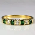 thumbnail image 3 of 2Ct Round Cut Simulated Green Emerald Half Eternity Women's Band Wedding Ring 14K Yellow Gold Plated 925 Silver, 3 of 4