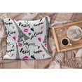 thumbnail image 2 of Paris Fluffy Throw Pillow Cushion Cover, Eiffel Tower Lipstick Kiss Heart Shape Words Love Touristic Architecture, Decorative Square Accent Pillow Case, 36" x 36", White Black Pink, by Ambesonne, 2 of 5