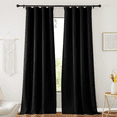 thumbnail image 2 of NICETOWN Black Blackout Curtains Pinch Pleated Room Darkening Thermal Insulated Drapes Privacy Energy Efficiency Window Treatments for Bedroom Living Room, 52"x108", 2 Panels, 2 of 8