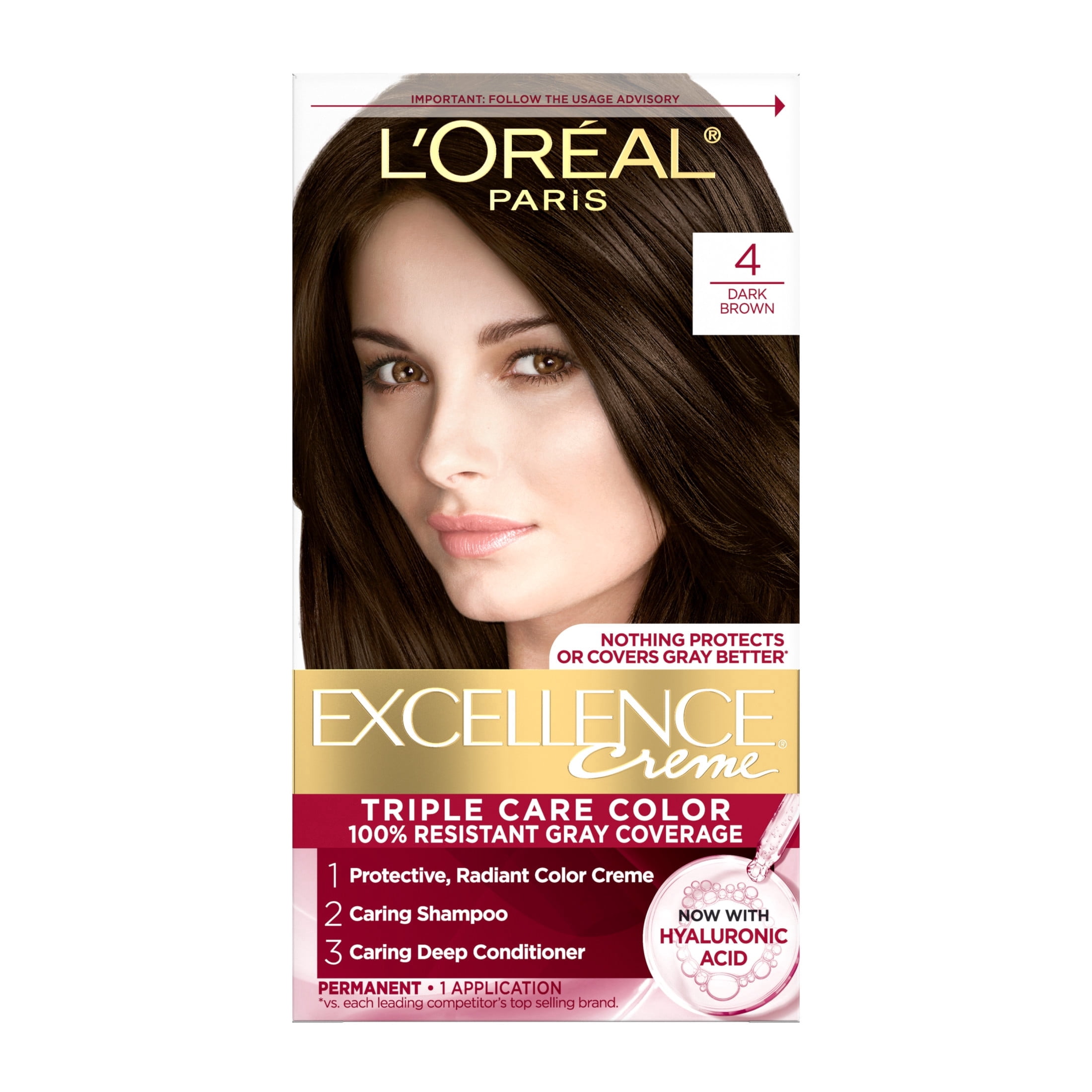 L'Oreal Paris Excellence Creme Permanent Hair Color + Magic Root Cover Up Set, Dark Brown
