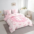 thumbnail image 3 of Castle Fairy Monogrammed Letter 7pcs Bedding Comforter Set for Kids,Bow Alphabet Queen Bedding Sets Super Cozy,Dreamy Princess Queen Sheet Sets,Super Cozy Room Decor, 3 of 8